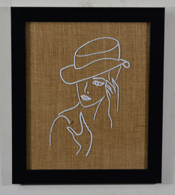 abstract-model-sketch-on-glass-in-fibre-frame12x10-inches